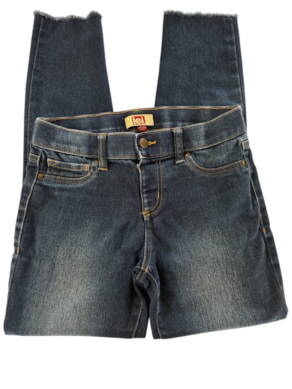 LEI Low Rise Bootcut Jeans Raw Hem Y2K Medium Wash Size 4